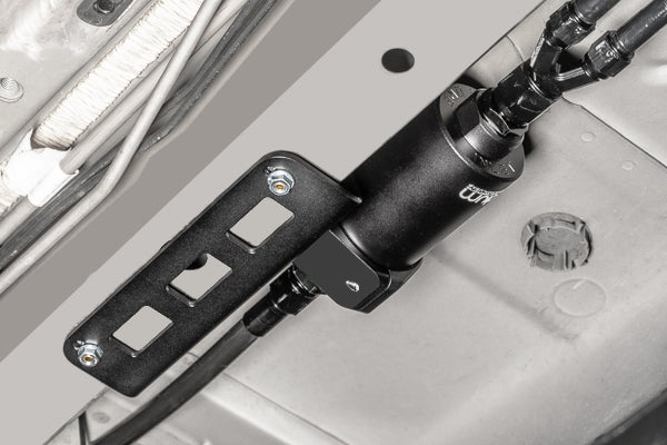 Radium CTS-V fuel filter mount installed