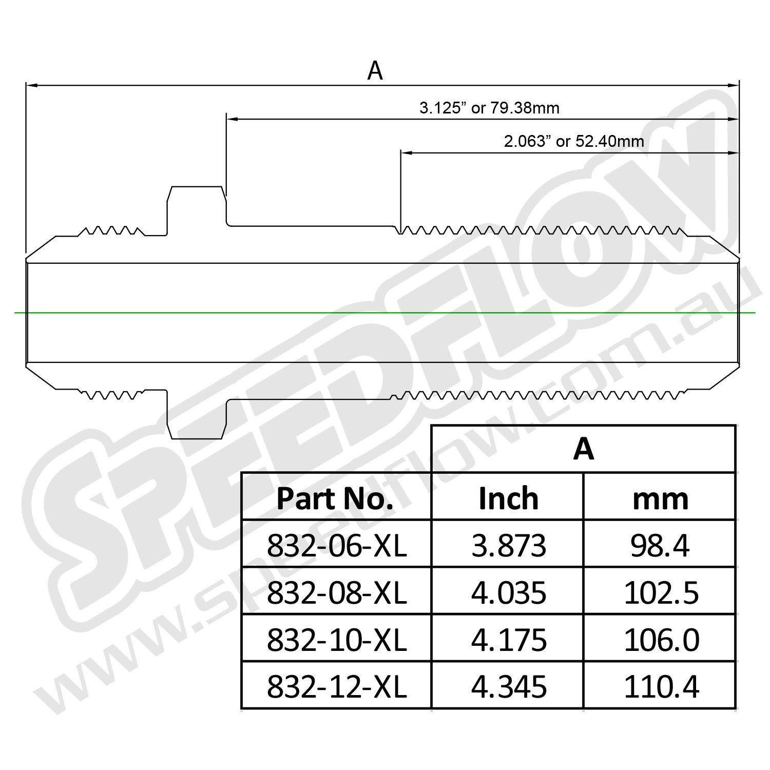 832 Series Extra Long AN Flare Bulkheads