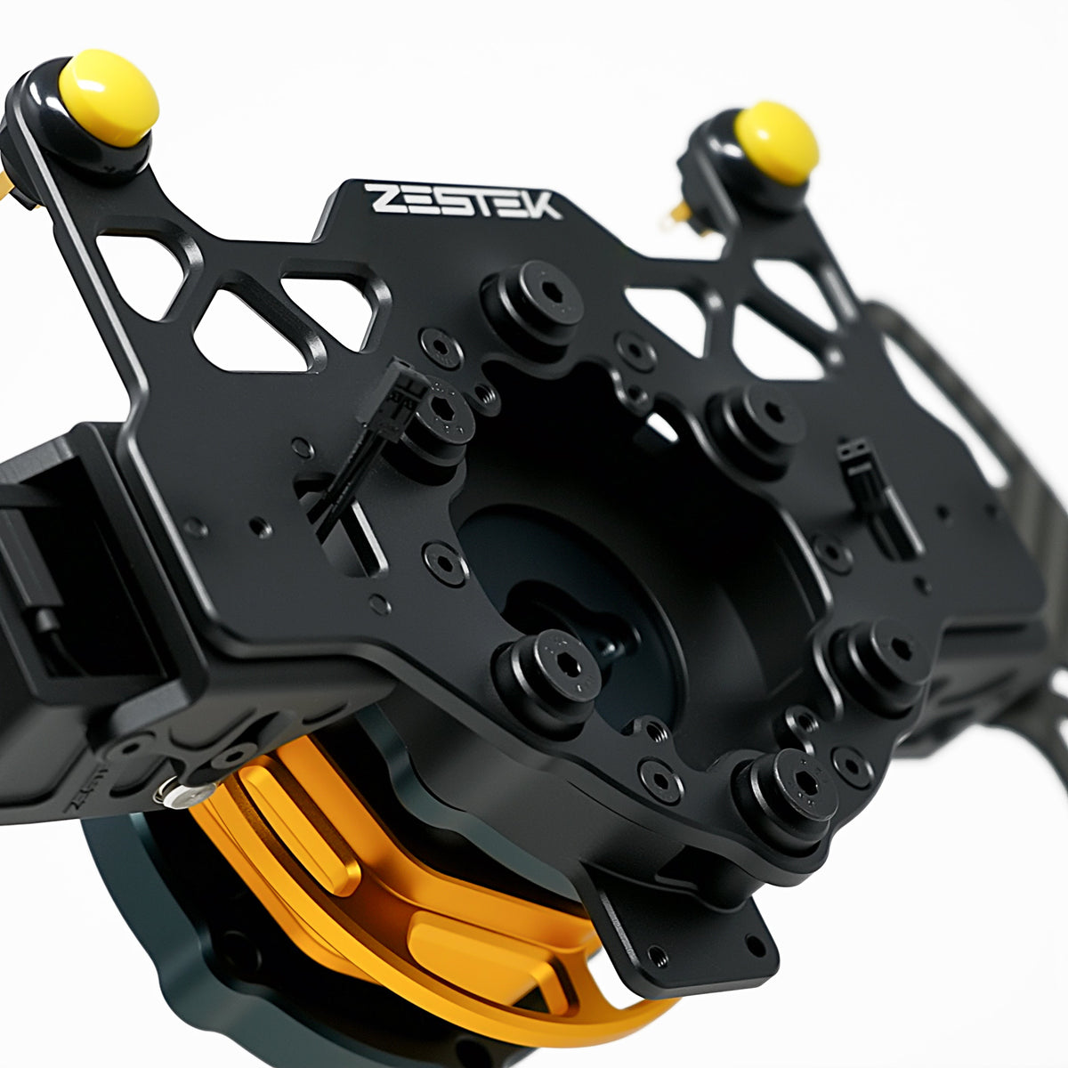 Front view of the Zestek Racing SSP machined aluminum hub plate, sold by Tuned By Shawn