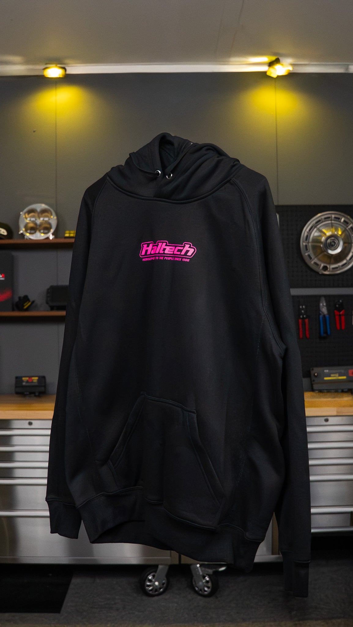 Haltech New Classic Hoodie - Black with Pink Logo