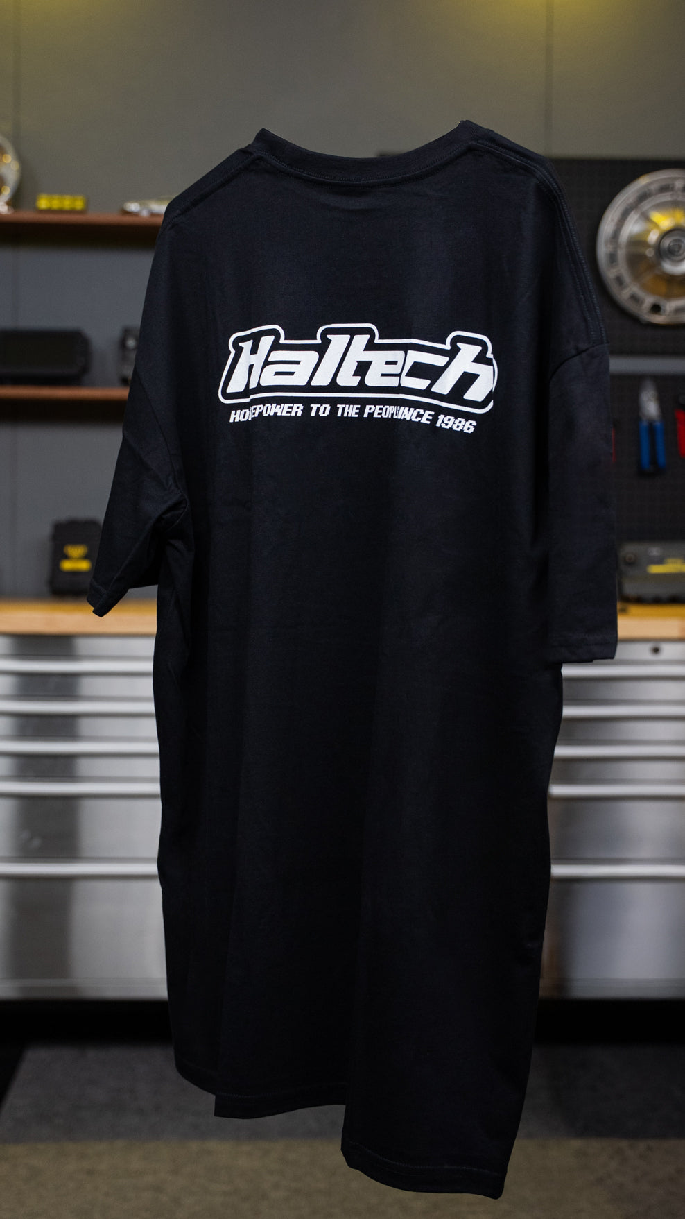 Haltech New Classic T-Shirt - Black with White Logo (view 6)