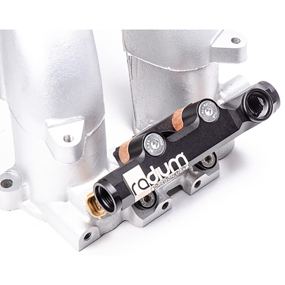 Radium Engineering top feed fuel rail upgrade for Subaru EJ at Tuned By Shawn