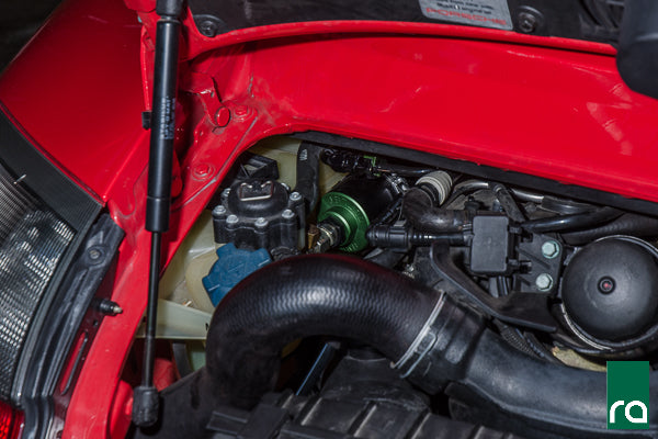 Radium Porsche 996 997.1 fuel filter kit installed