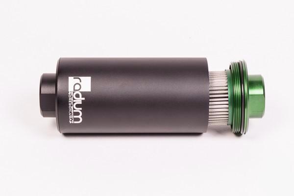 Radium 6 micron microglass fuel filter in billet 6061 body, Tuned By Shawn