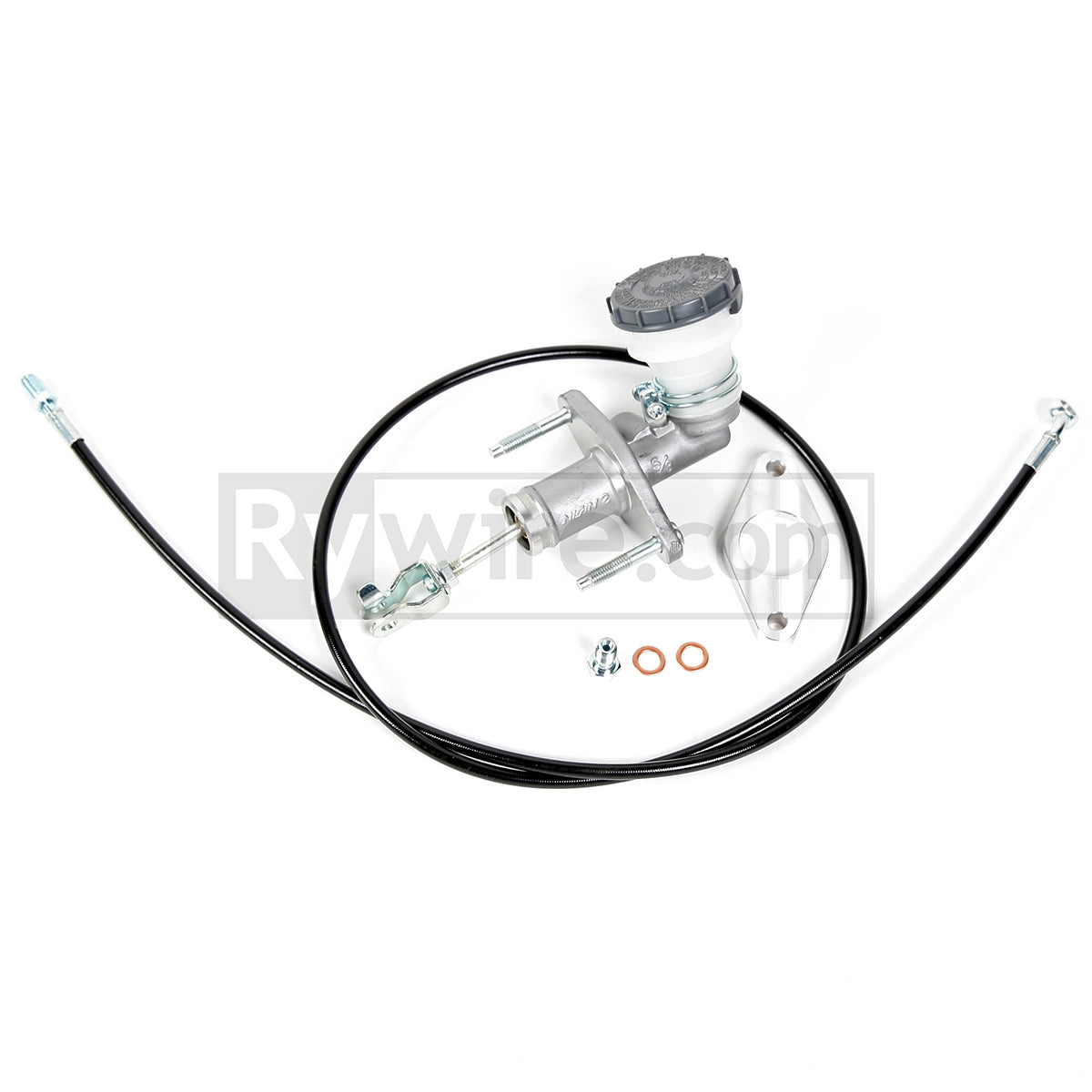 Rywire S2000 clutch master cylinder kit with spacer and steel braided clutch line, sold by Tuned By Shawn
