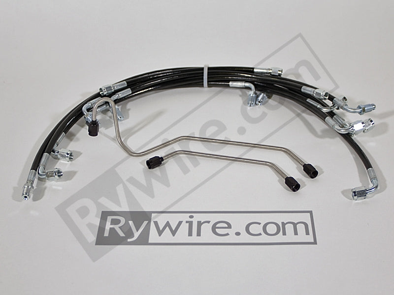 Rywire proportion valve relocation kit for Civic, CRX and Integra with black lines and fittings, photo 3