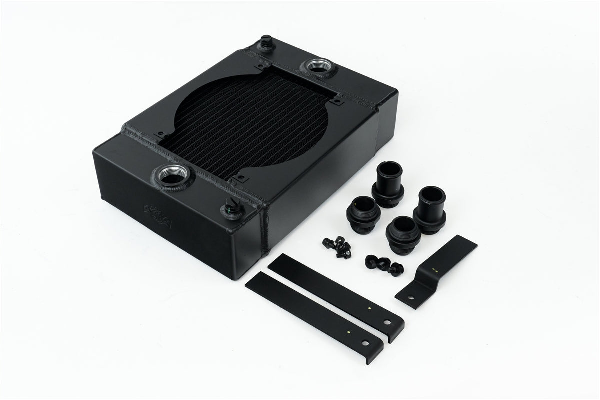 Rywire polished drag race radiator with 9-inch SPAL fan, photo 2