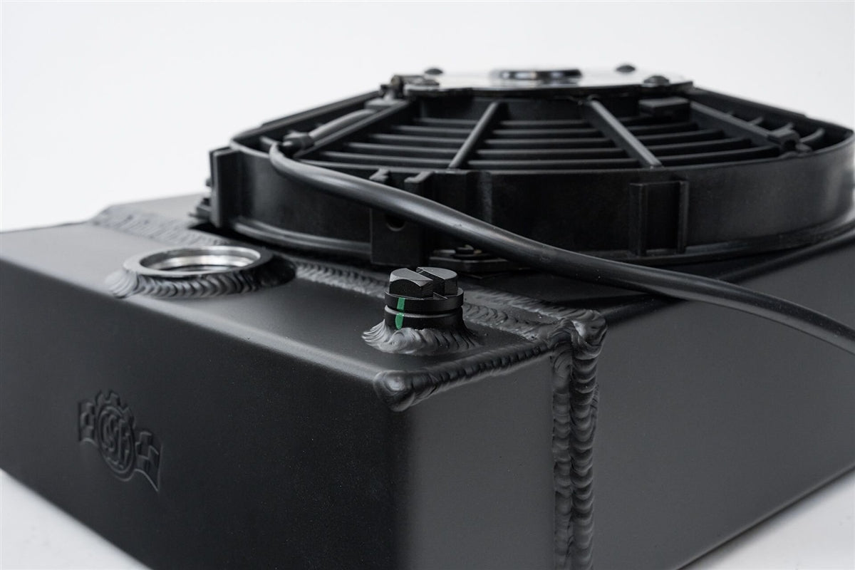 Rywire polished drag race radiator with 9-inch SPAL fan, photo 3
