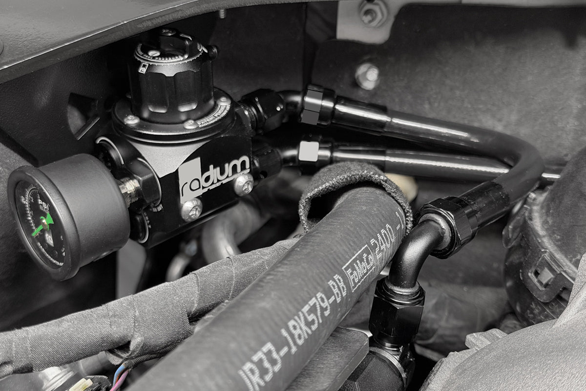 Radium Mustang MPR regulator installed 15-17 S550 20-1816