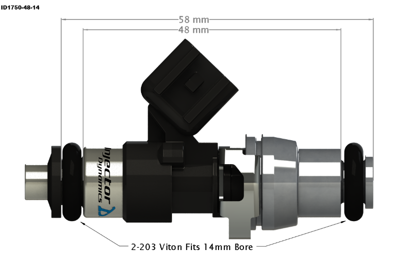 Injector Dynamics ID1750-XDS Fuel Injectors | Set of 4 | 2008-2015 Mitsubishi Evo X (1750.48.14.14B.4)