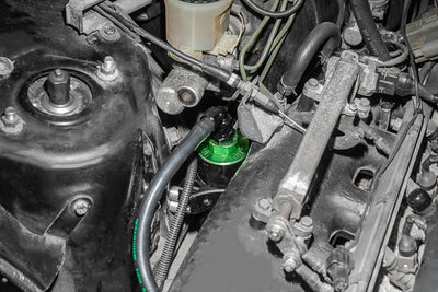 Radium Nissan fuel filter kit installed on R32