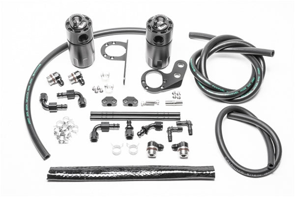 Radium CCV catch can under FK8 engine cover, sold by Tuned By Shawn