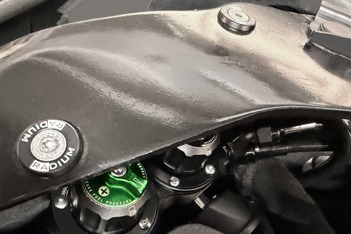 Radium Mustang FPR mount installed detail 20-1226