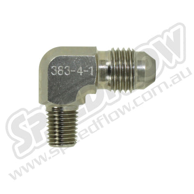 383 Series AN Flare to NPT Steel 90 Degree Adapters