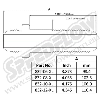 832 Series Extra Long AN Flare Bulkheads