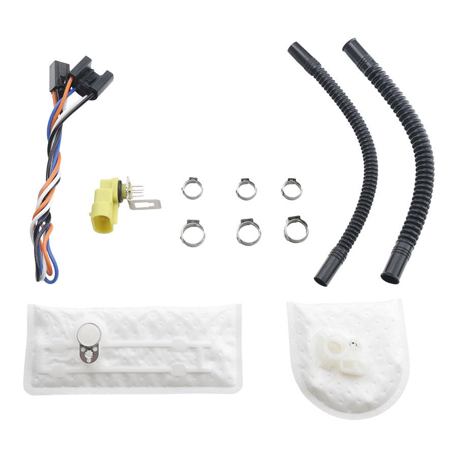 DeatschWerks DW810 universal install kit with bulkhead connector, fittings, fuel socks and hose 9-1002 at Tuned By Shawn