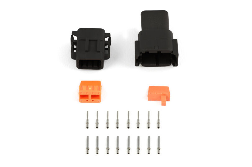 Plug and Pins Only Matching Set of Deutsch DTM-8 Connectors (Black Keyway B -7.5 Amp) (HT-031018)