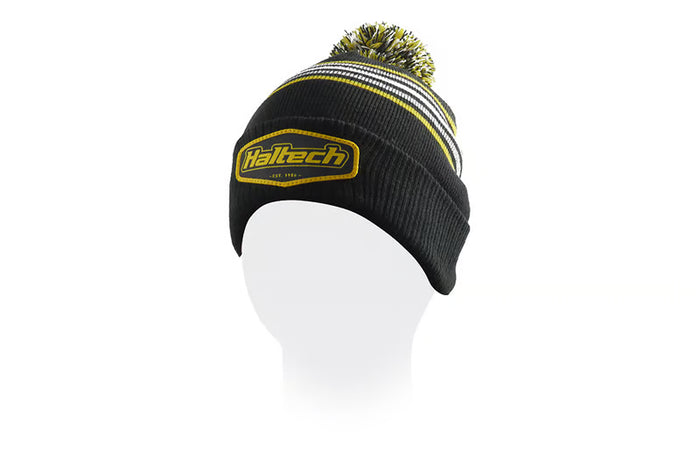 Haltech Stripe beanie with pom pom