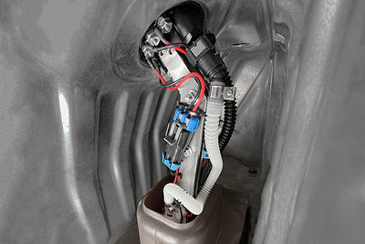 Radium NSX fuel hanger installed in tank cutaway