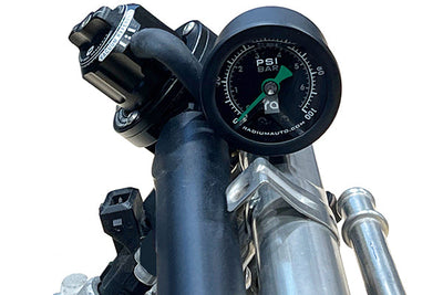 Radium E46 plumbing kit DMR-RA regulator and gauge on rail 20-1175