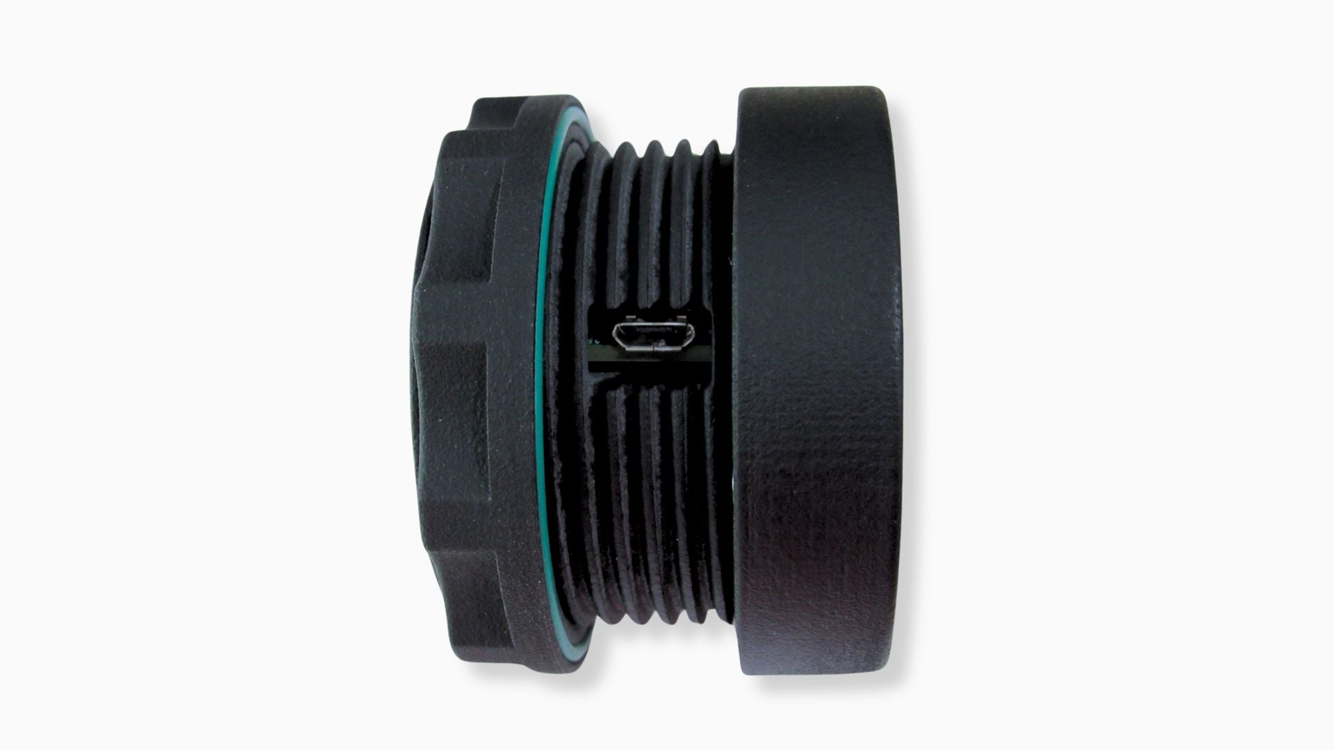 Side view of the BTI 52mm CAN gauge showing the micro USB port for firmware updates and the O-ring seal, Tuned By Shawn