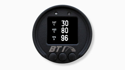 BTI 52mm CAN gauge triple parameter screen showing intake air temp, coolant temp and throttle position, Tuned By Shawn