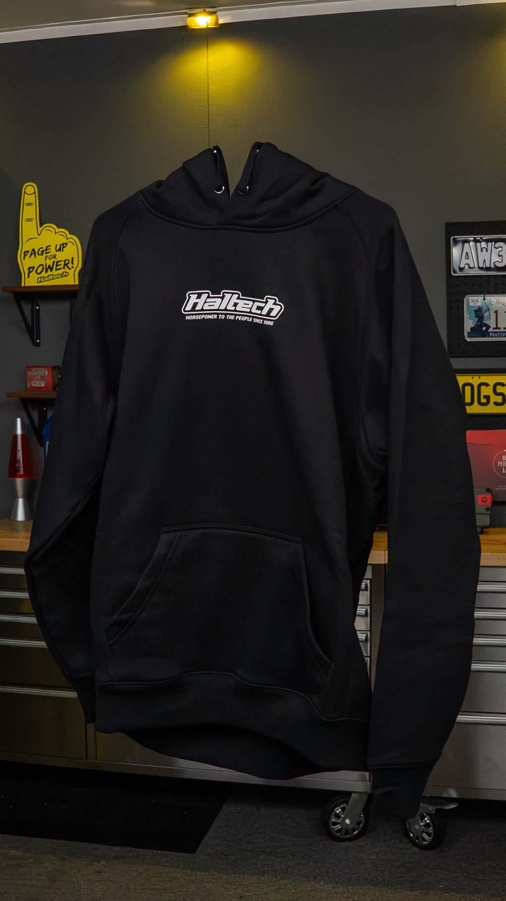 Haltech New Classic Hoodie - Black with White Logo