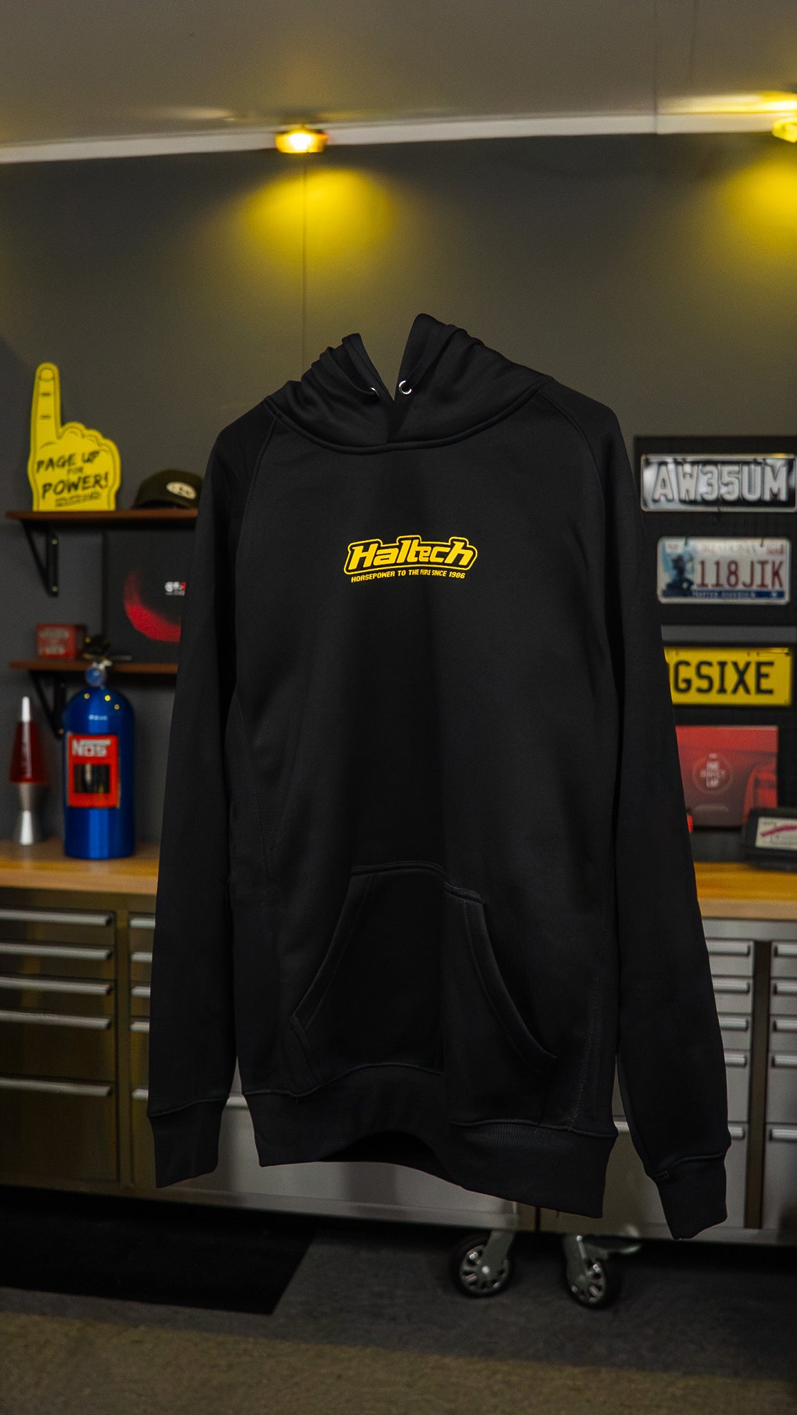 Haltech New Classic Hoodie - Black with Yellow Logo