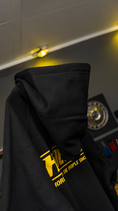 Haltech New Classic Hoodie - Black with Yellow Logo (view 2)