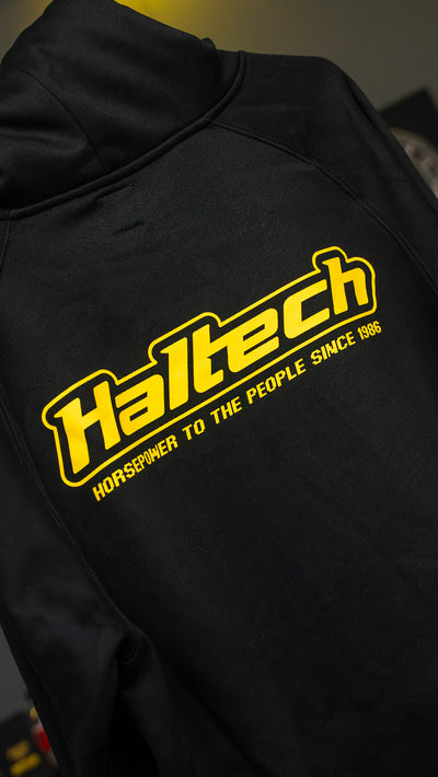 Haltech New Classic Hoodie - Black with Yellow Logo (view 4)