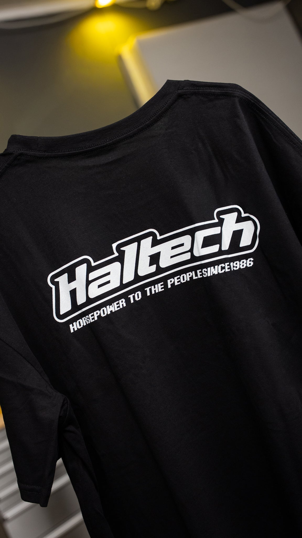 Haltech New Classic T-Shirt - Black with White Logo (view 2)
