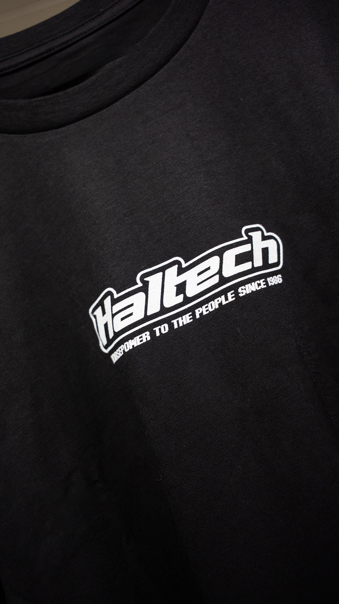 Haltech New Classic T-Shirt - Black with White Logo (view 4)