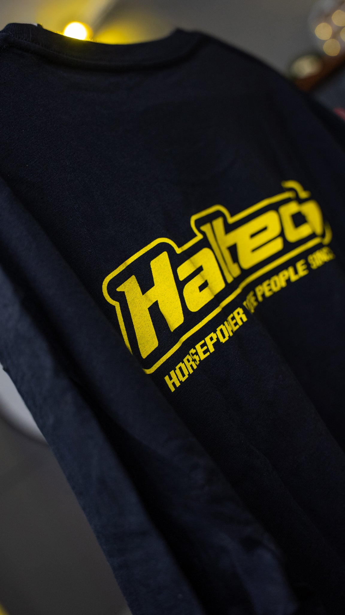 Haltech New Classic T-Shirt - Black with Yellow Logo (view 3)