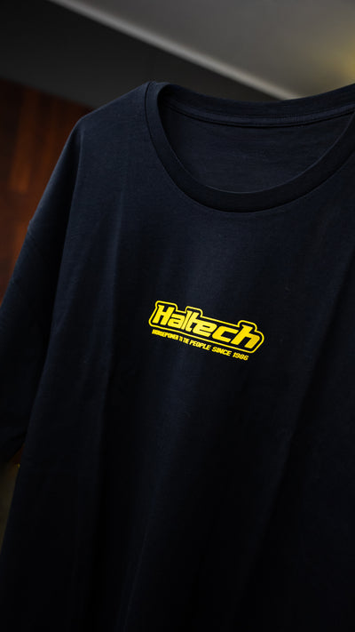 Haltech New Classic T-Shirt - Black with Yellow Logo (view 4)