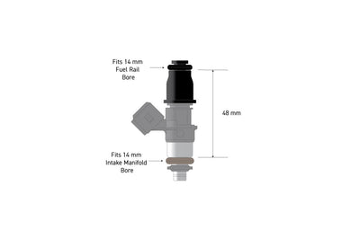 Fuel Injector Adapter 14mm 1/2 to 3/4 Length (HT-080005)
