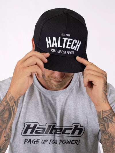 Haltech Snap Back Black with White Text