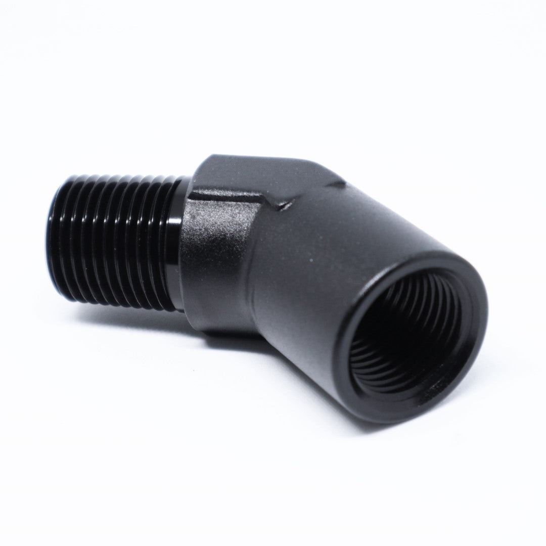 FLF NPT Male to NPT Female Adapter, 45 Degree