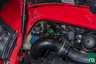 Radium Porsche 996 997.1 fuel filter kit installed