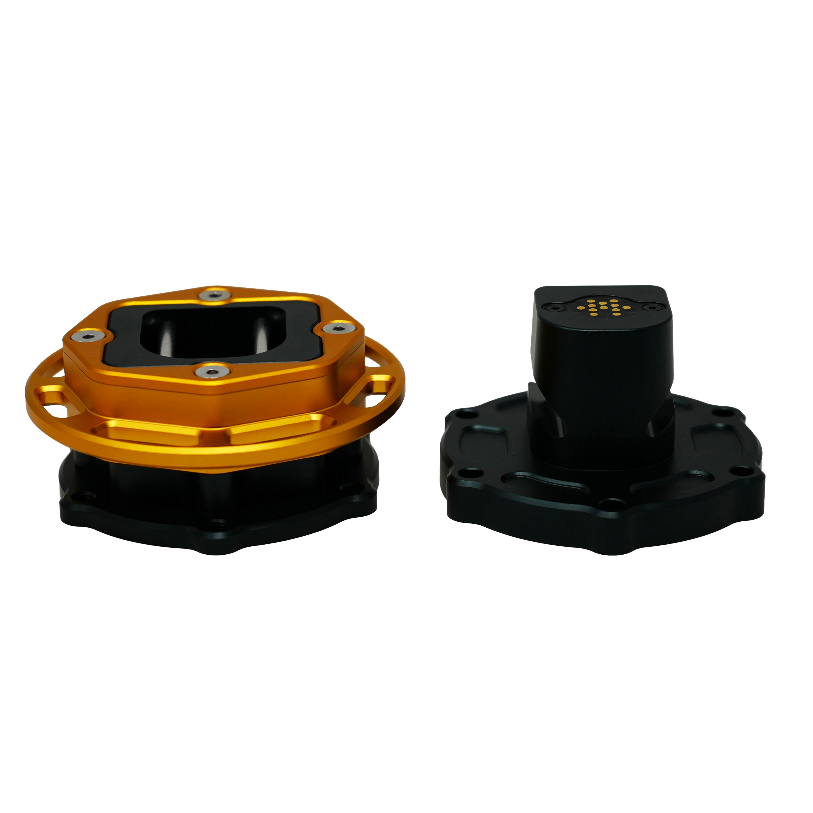 Zestek SCX quick release with pogo-pin electrical contacts for racing steering wheels at Tuned By Shawn