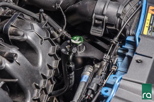 Billet Radium catch can with dipstick for Focus EcoBoost, Tuned By Shawn