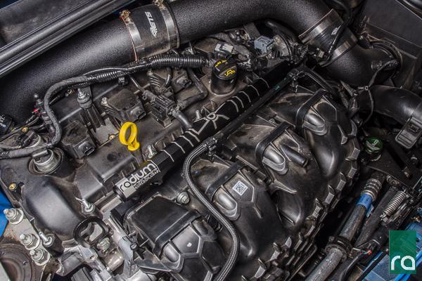 Radium PIK installed between EcoBoost manifold and head, Tuned By Shawn