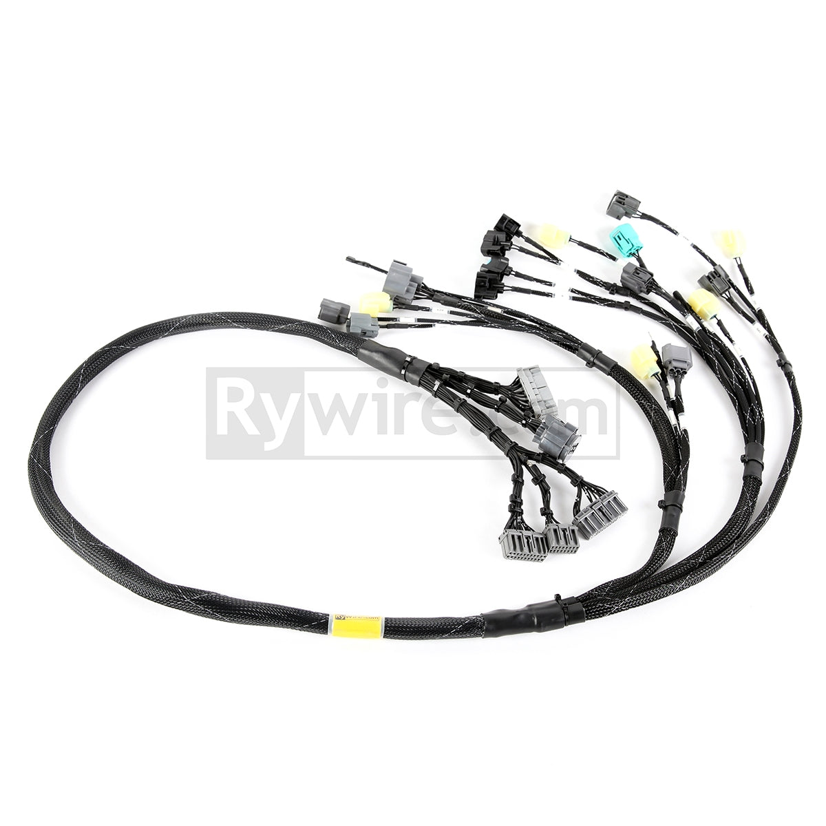 Rywire OBD2 budget tucked D and B-series engine harness in black expandable loom, photo 2