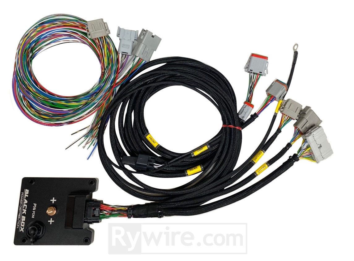 Rywire universal chassis harness with 14-channel PDM power distribution module, sold by Tuned By Shawn