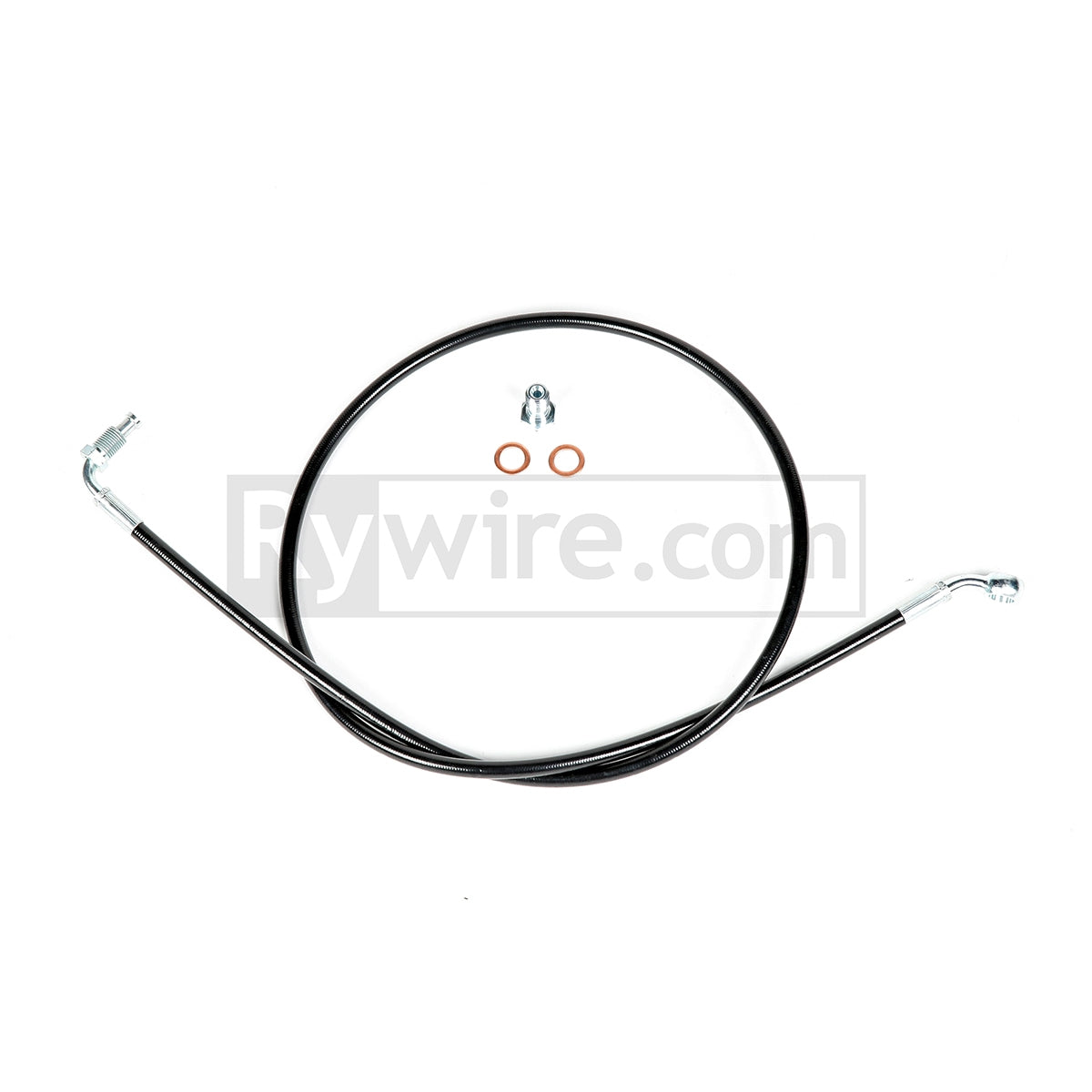 Rywire steel braided K-swap hydraulic clutch line for K20 slave cylinder, sold by Tuned By Shawn