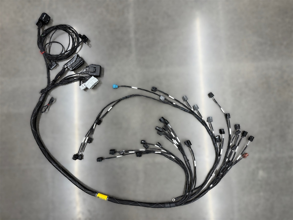 Rywire L15B7 swap engine harness in black Tefzel with white labels, sold by Tuned By Shawn