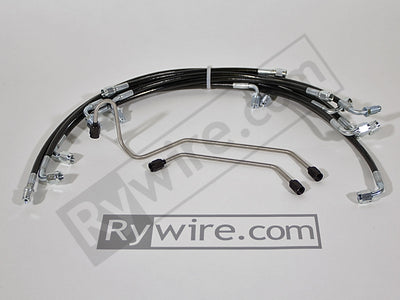 Rywire proportion valve relocation kit for Civic, CRX and Integra with black lines and fittings, photo 3
