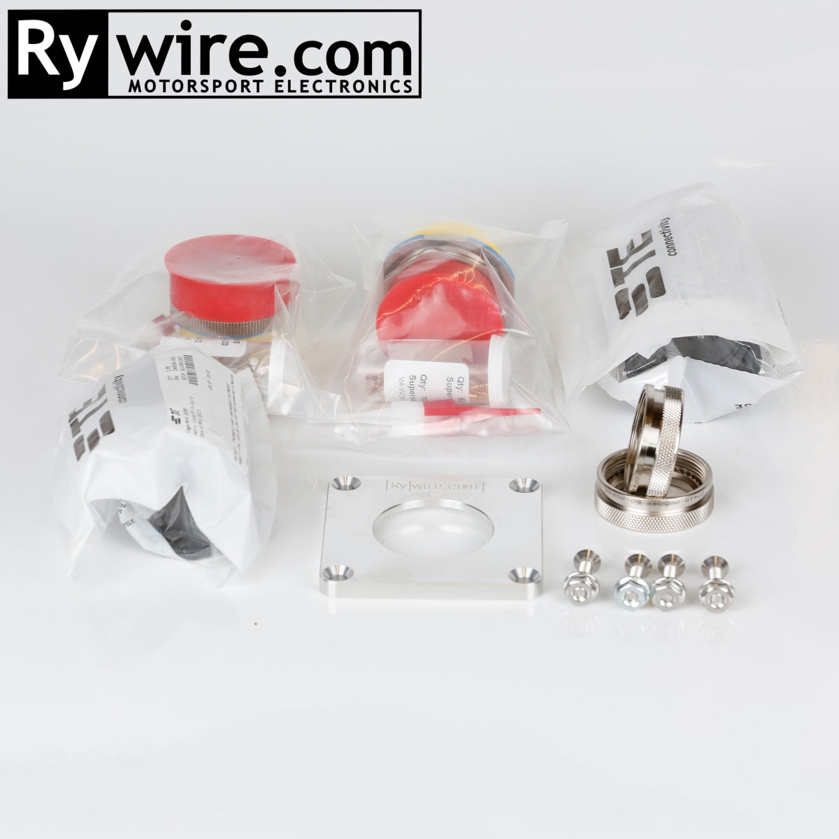 Rywire 61-pin mil-spec connector kit with boots and 3 x 3 inch plate, sold by Tuned By Shawn