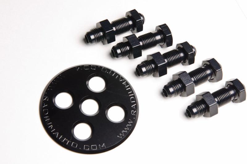 Radium Engineering Fuel Surge Tank 6AN Bulkhead Plate w/ Fittings and Nuts from Tuned By Shawn