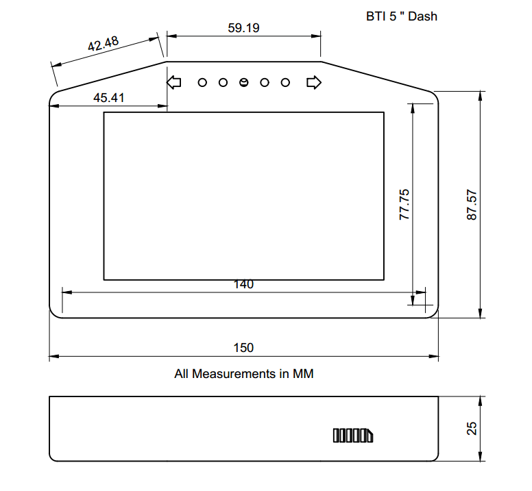 BTI 5" Dash Touch Screen Display from Tuned By Shawn