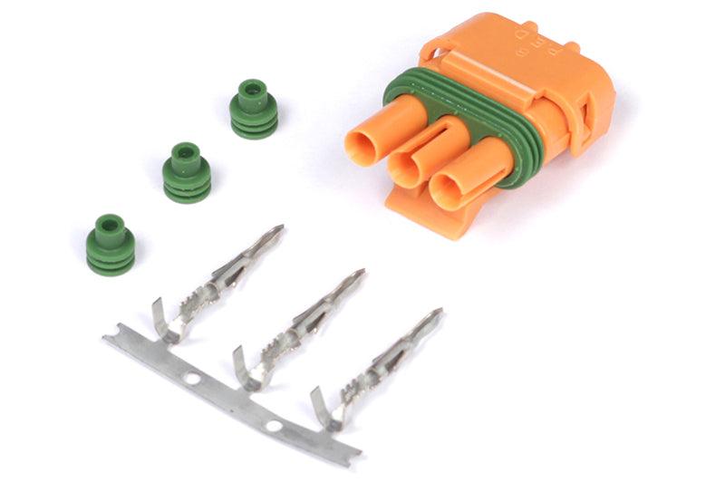 HT-030420 - Plug and Pins Only - Delco Weather Pack 3 pinGM Style MAP Sensor Connector - Orange